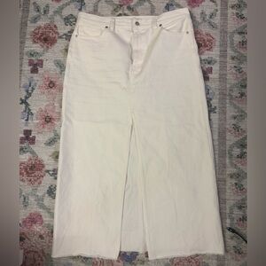 Madewell Maxi Front Slit Denim Skirt, White